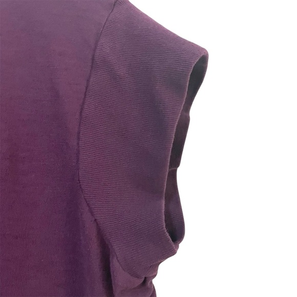 Athleta Plum Purple Cap Short Sleeve Longer Length Organic Cotton T-shirt, Sz XL - Picture 2 of 5